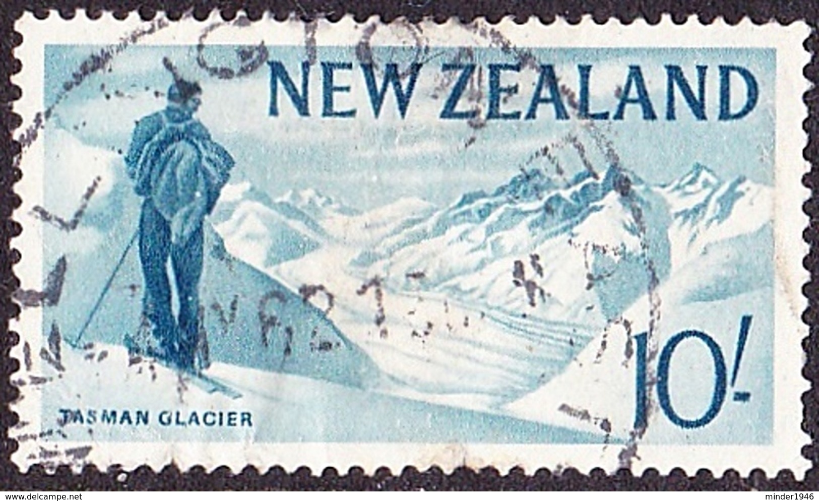 NEW ZEALAND 1966 10/- Shillings Tasman Glacier SG801a Used - Used Stamps