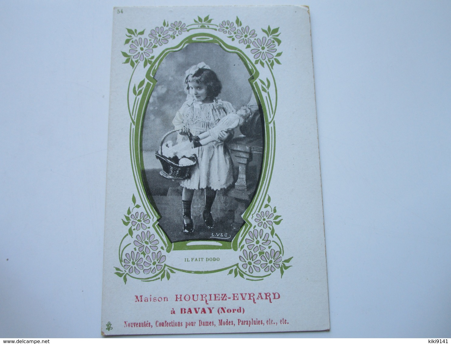 Maison HOURIEZ-EVRARD - Nouveautés, Confections Pour Dames, Modes, Parapluies - N° 54 (il Fait Dodo) - Bavay