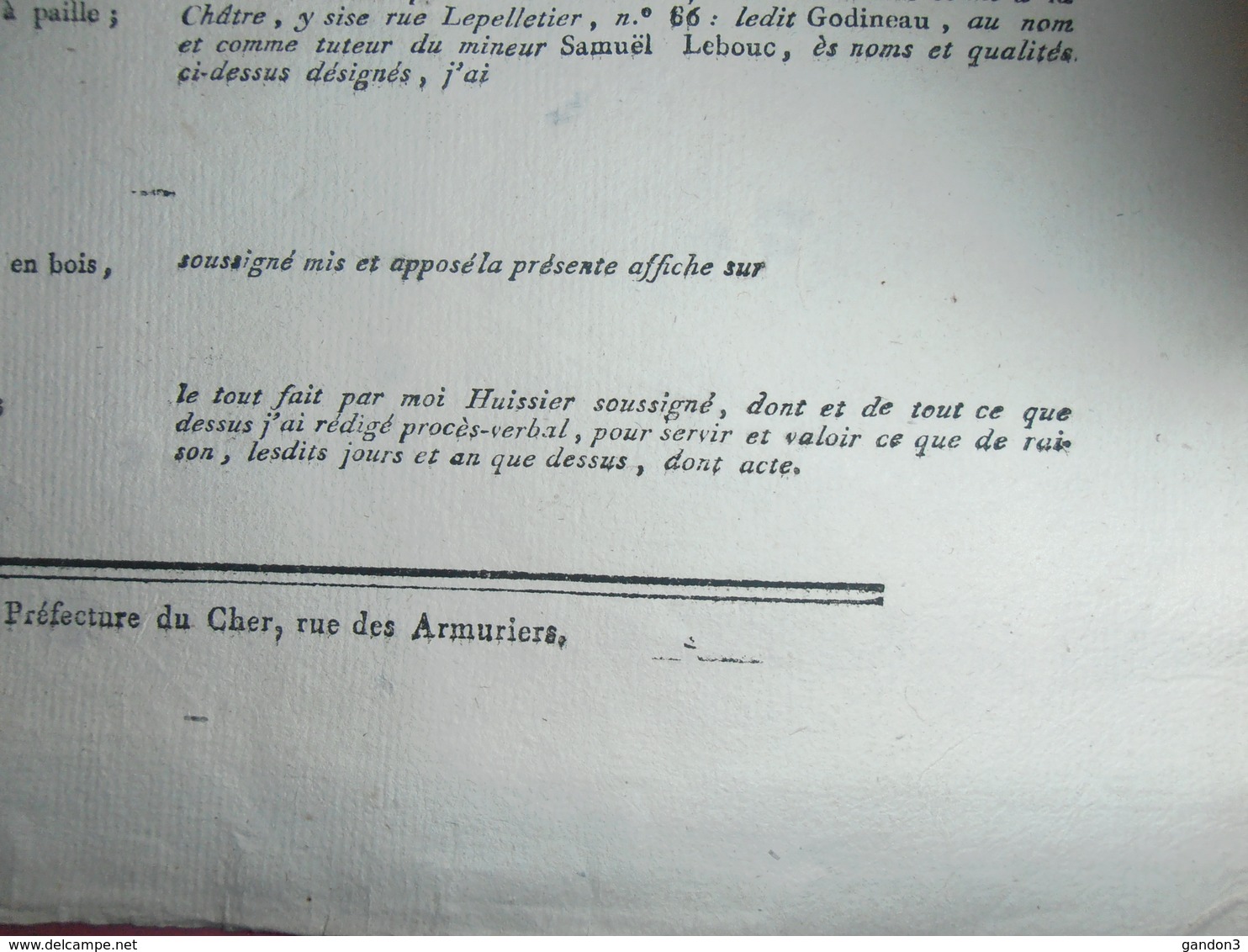 Document  Affiche :   Vente de  Biens Patrimoniaux situés dans le Canton de LA CHATRE et ses Environs - 1780-1790-