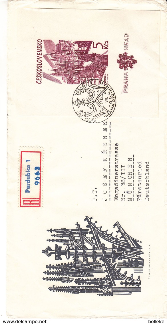 Tchècoslovaquie - Lettre Recom De 1964 - Oblit Praha - Ponts - Espace - - Covers & Documents