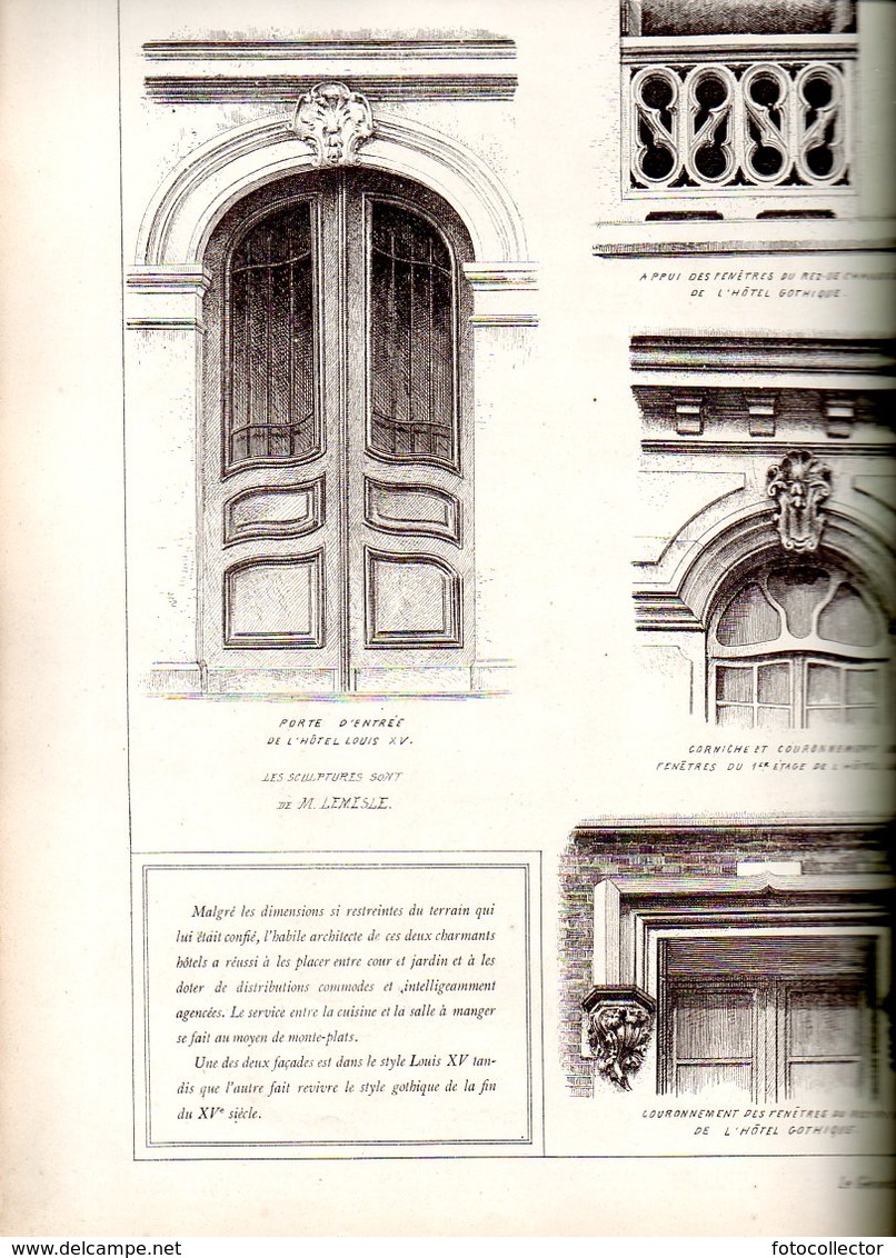 Architecture : Monographies De Bâtiments Modernes N° 75 : Hôtels 4 Et 6 Rue Desbordes Valmore Paris 16 - Architecture