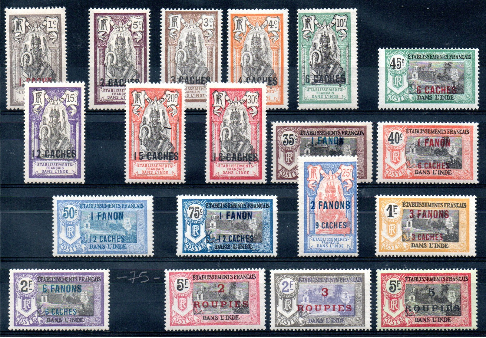 INDE - YT N° 59 à 78 (sauf 75) - Neufs * - MH - Cote: 86,50 € - Unused Stamps