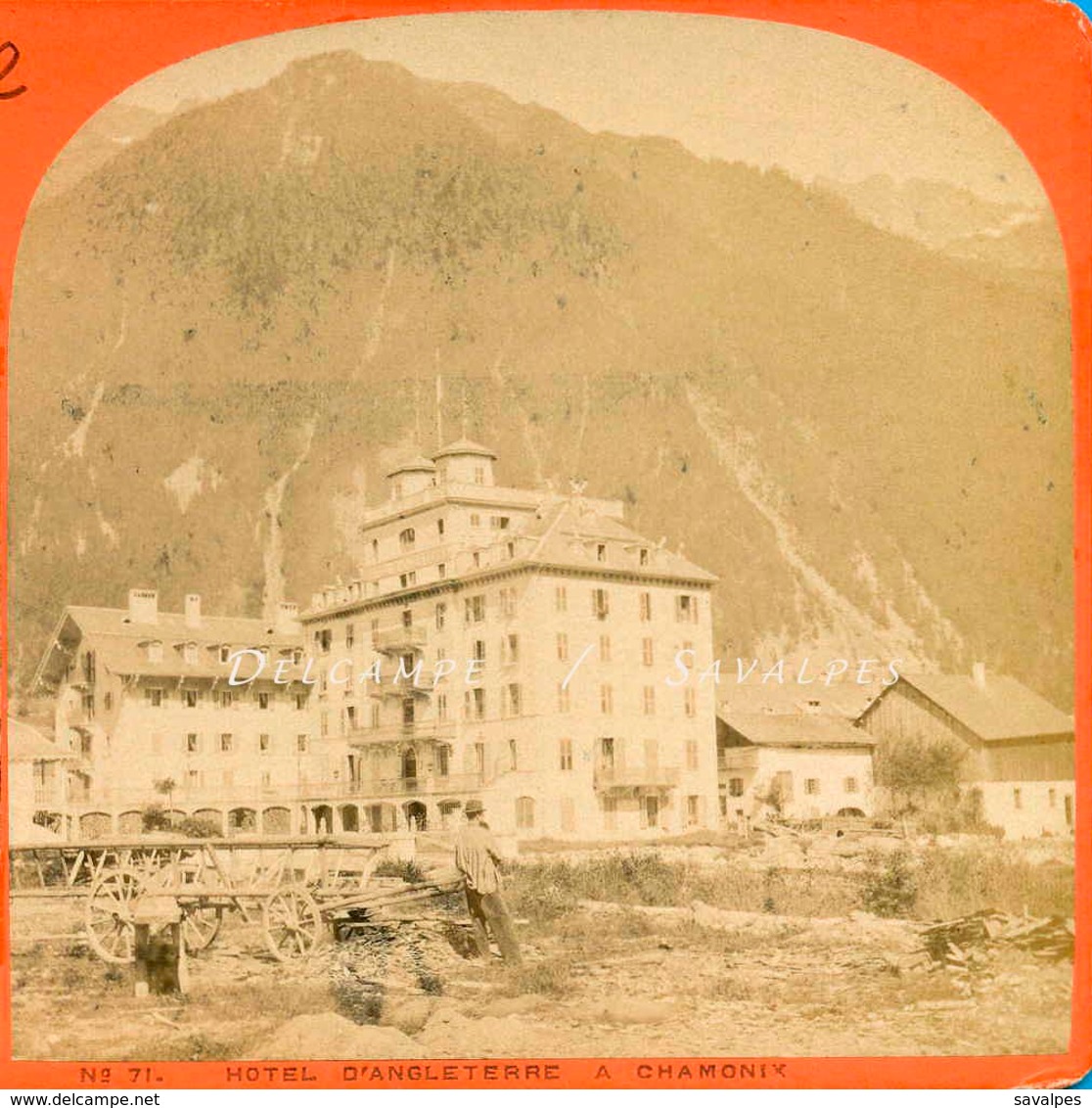 Chamonix Vers 1870 - Hôtel D’Angleterre - Photo Stéréoscopique Garcin - Voir Scans - Stereoscopic