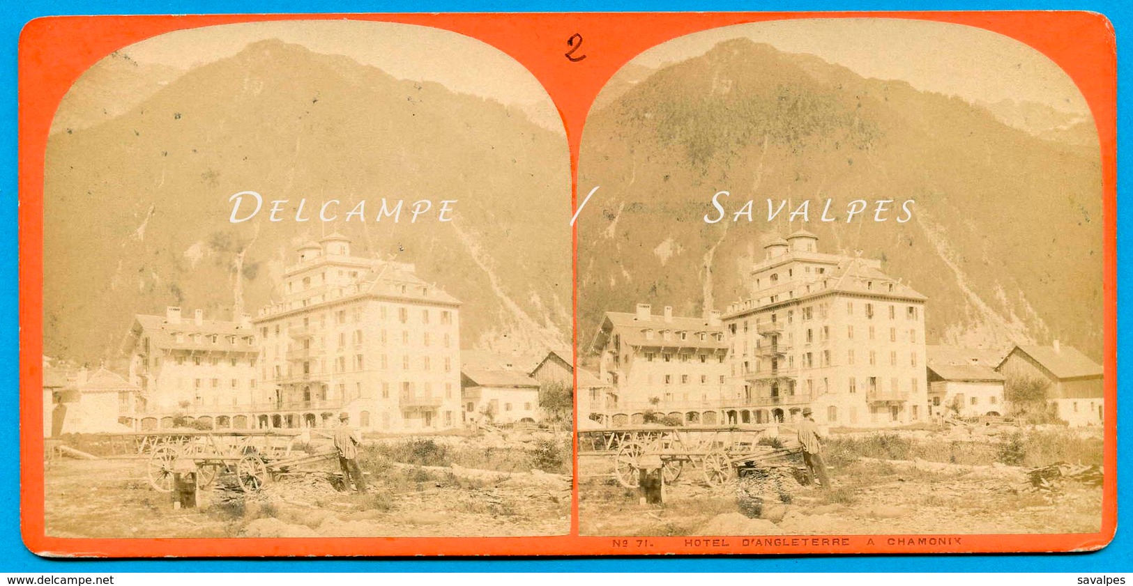 Chamonix Vers 1870 - Hôtel D’Angleterre - Photo Stéréoscopique Garcin - Voir Scans - Stereoscopic