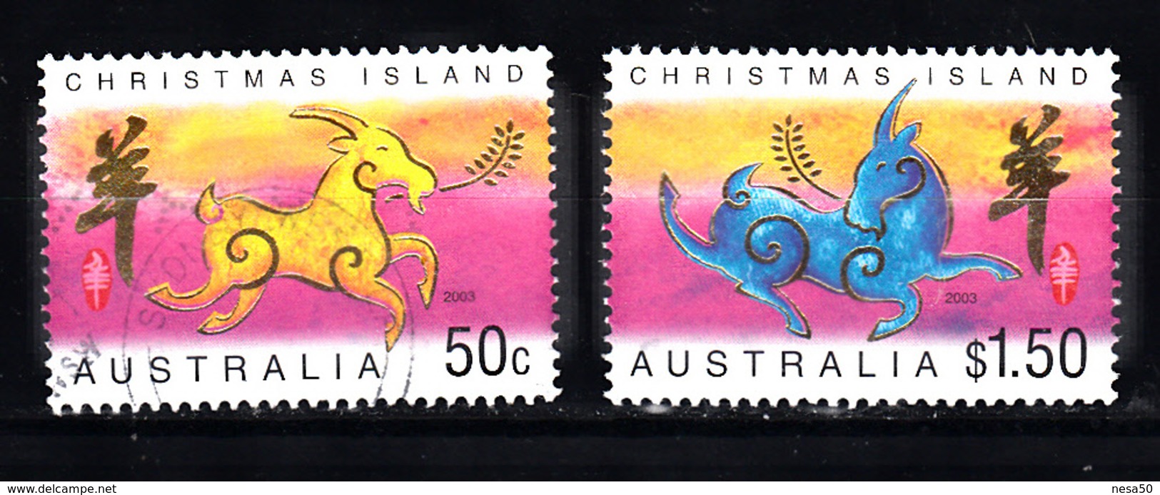 Christmaseiland 2003 Mi Nr  501 + 502, Chinees Nieuw Jaar, Geit, Goat - Christmas Island