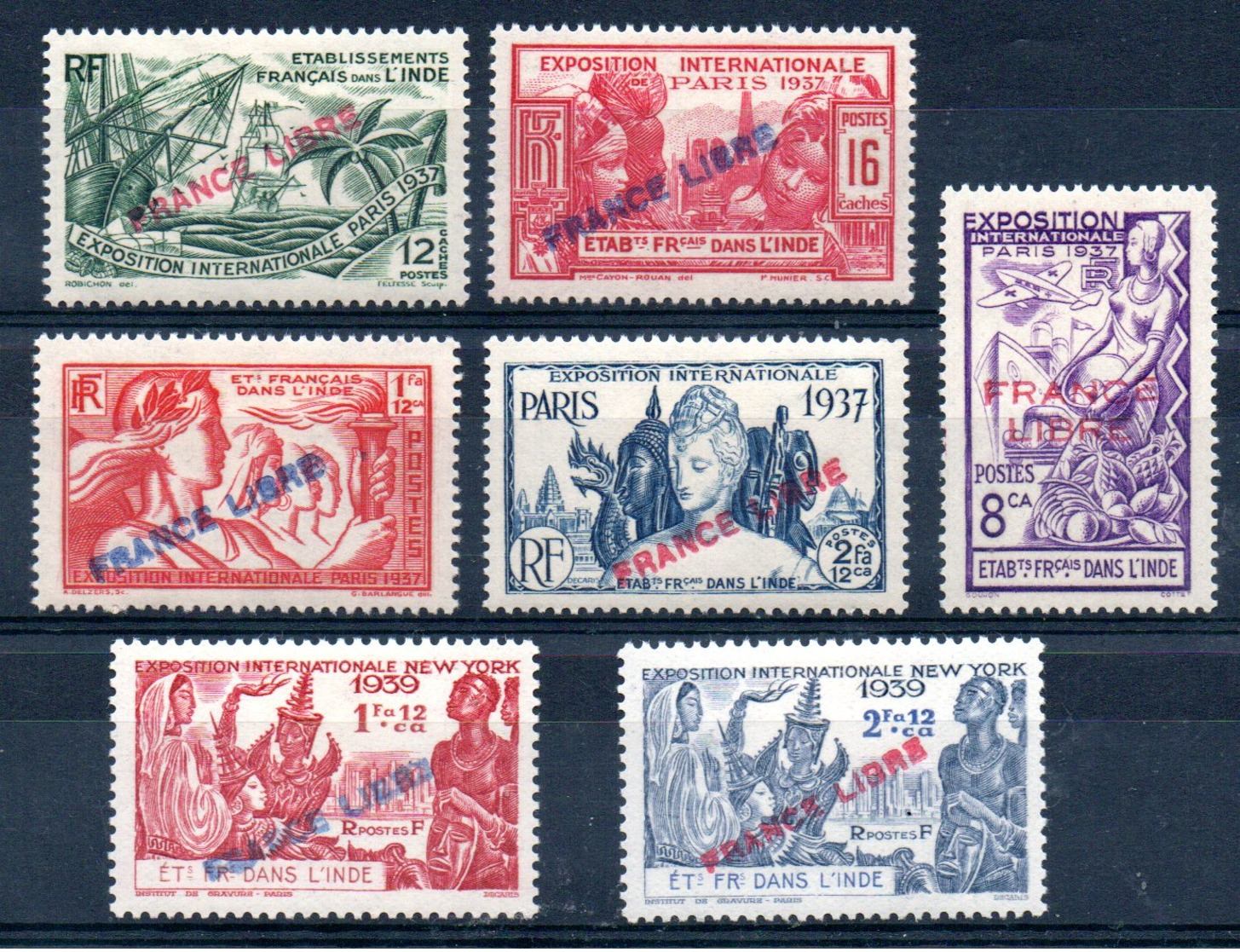 INDE - YT N° 152 à 158 - Neufs * - MH - Cote: 39,90 € - Unused Stamps