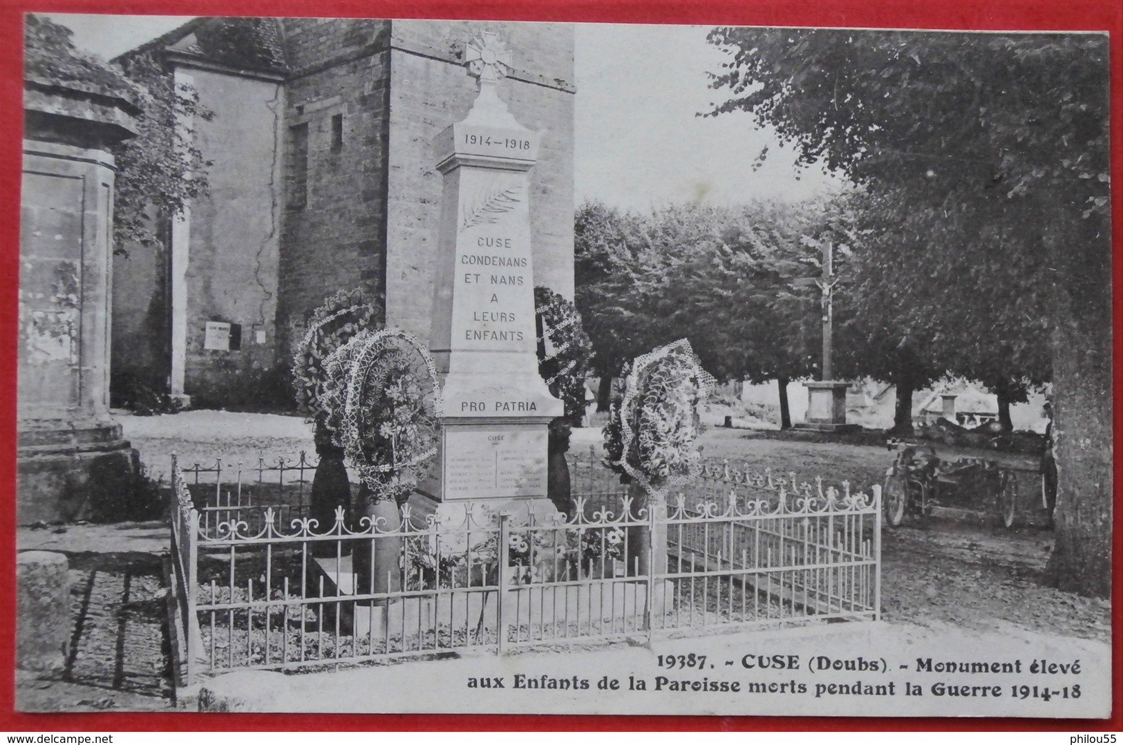 Cpa 25 CUSE Monument Aux Enfants Cuse Condenans Et Nans  Side-Car - Andere & Zonder Classificatie