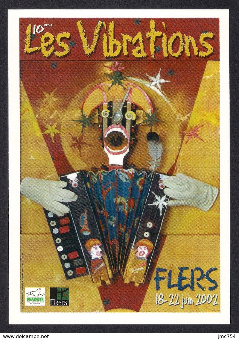 CPM.  Carte à Pub.  Les Vibrations.   Flers 2002.   Musique.   Postcard. - Musique Et Musiciens