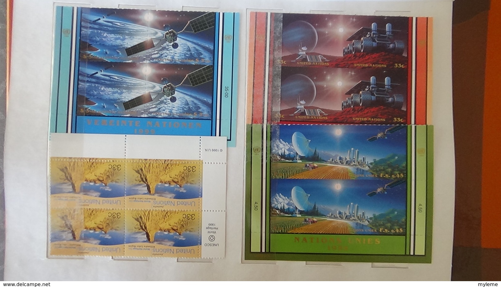 Album de timbres et blocs des Nations Unies. A saisir  !!!