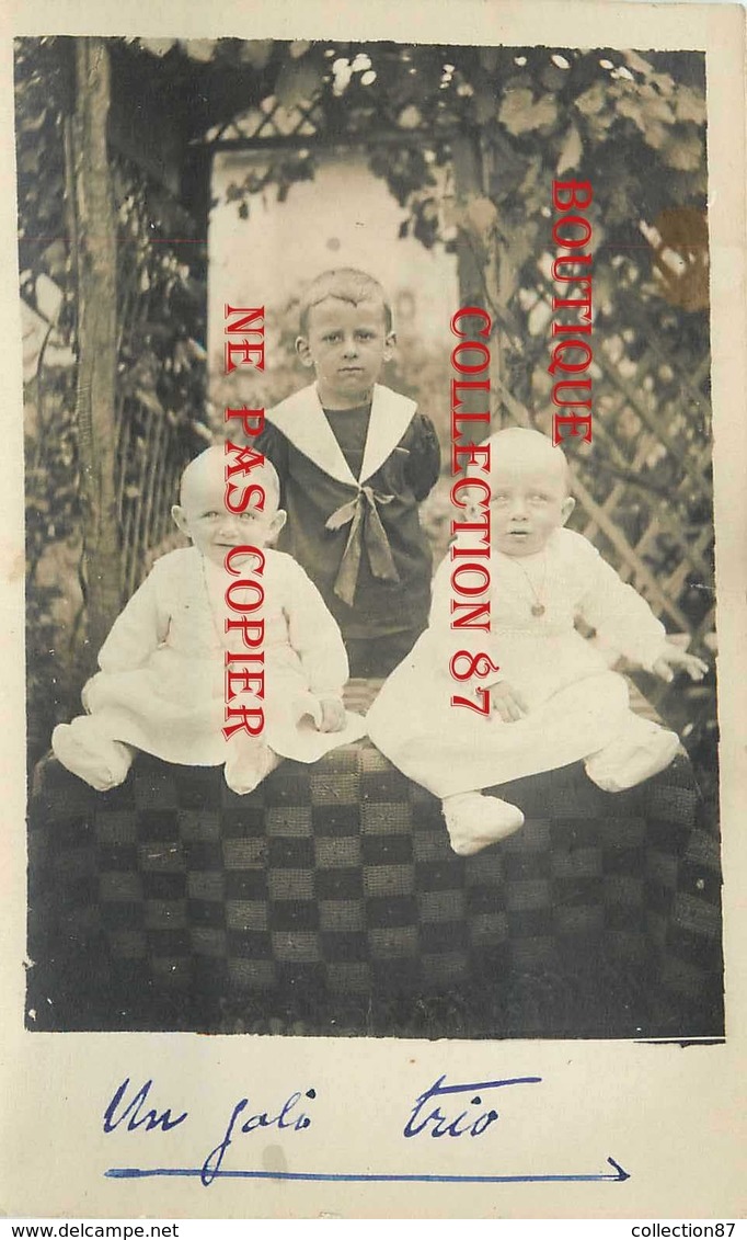 ☺♦♦ JEUNE GARCON Et BEBES - BOY And LITTLE BOY'S - BEBE < CARTE PHOTO 1910 - 1920 - Personnes Anonymes