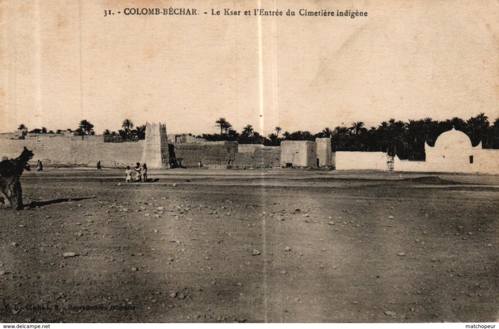 ALGERIE - COLOMB BECHAR LE KSAR ET L'ENTREE DU CIMETIERE INDIGENE - Bechar (Colomb Béchar)