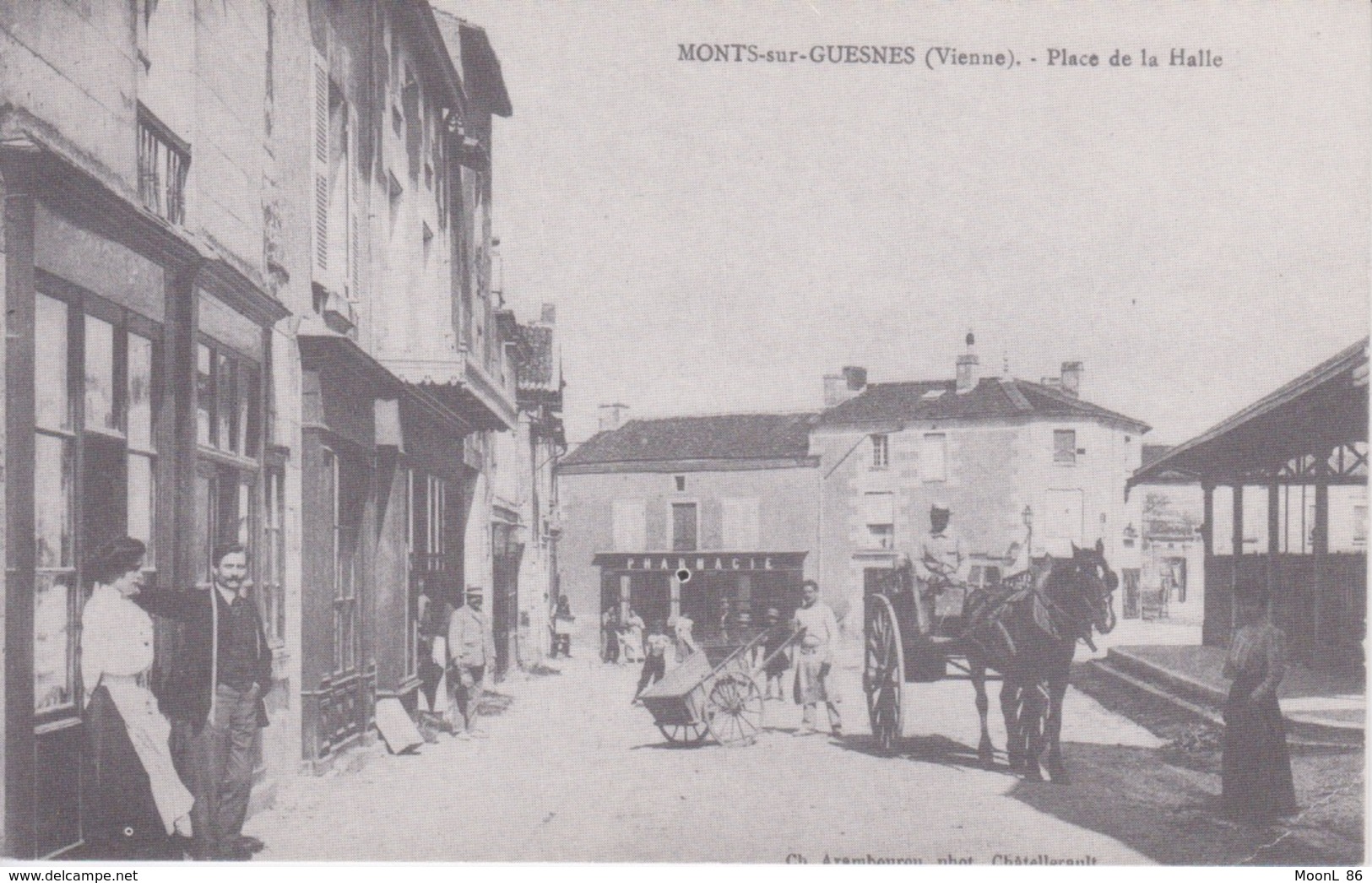 86 - MONTS SUR GUESNES - VIENNE - PLACE DE LA HALLE - Monts Sur Guesnes