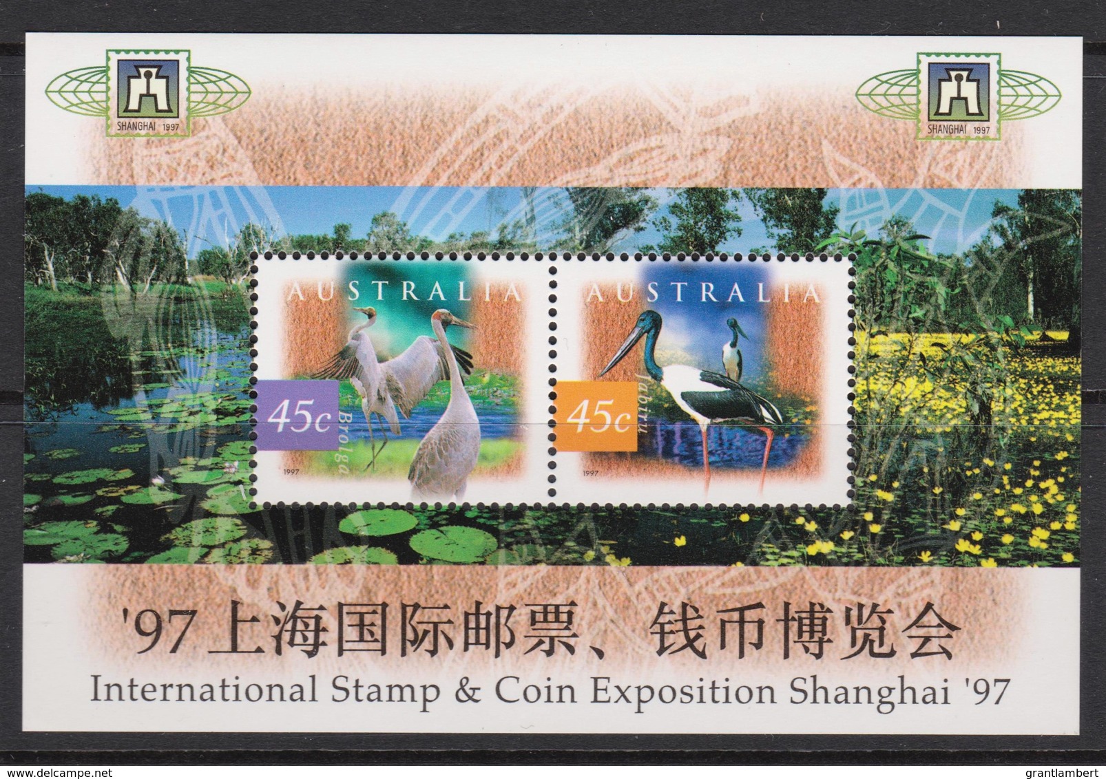 Australia 1997 Shanghai '97 Exposition Wetland Birds Minisheet MNH - Mint Stamps