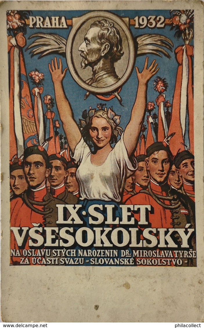 Czech Card // Propaganda - Patriotic // Praha 1932 - IX SLET Vsesokolsky 19?? - Patriottisch