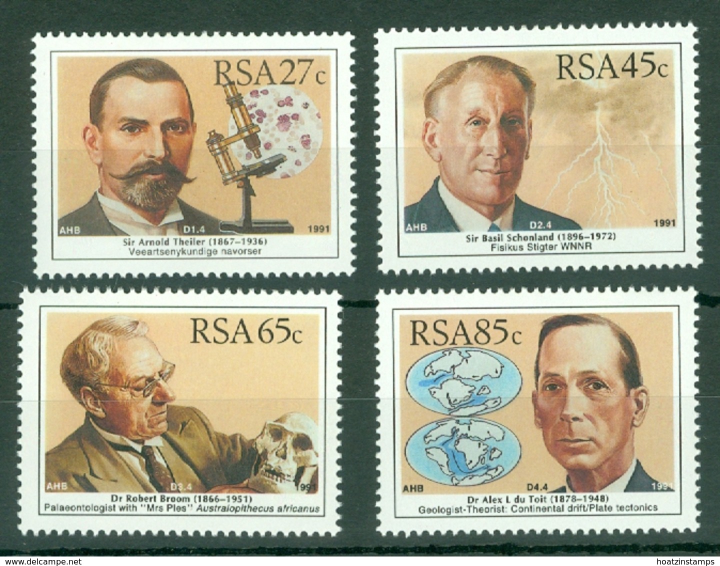 South Africa: 1991   South African Scientists    MNH - Nuevos