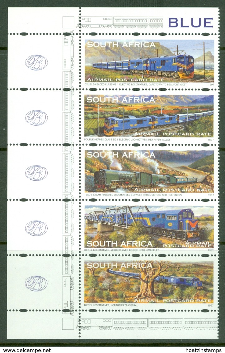 South Africa: 1997/98   Inauguration Of Revived Blue Train Service    SG987a    MNH Strip Of 5 - Unused Stamps