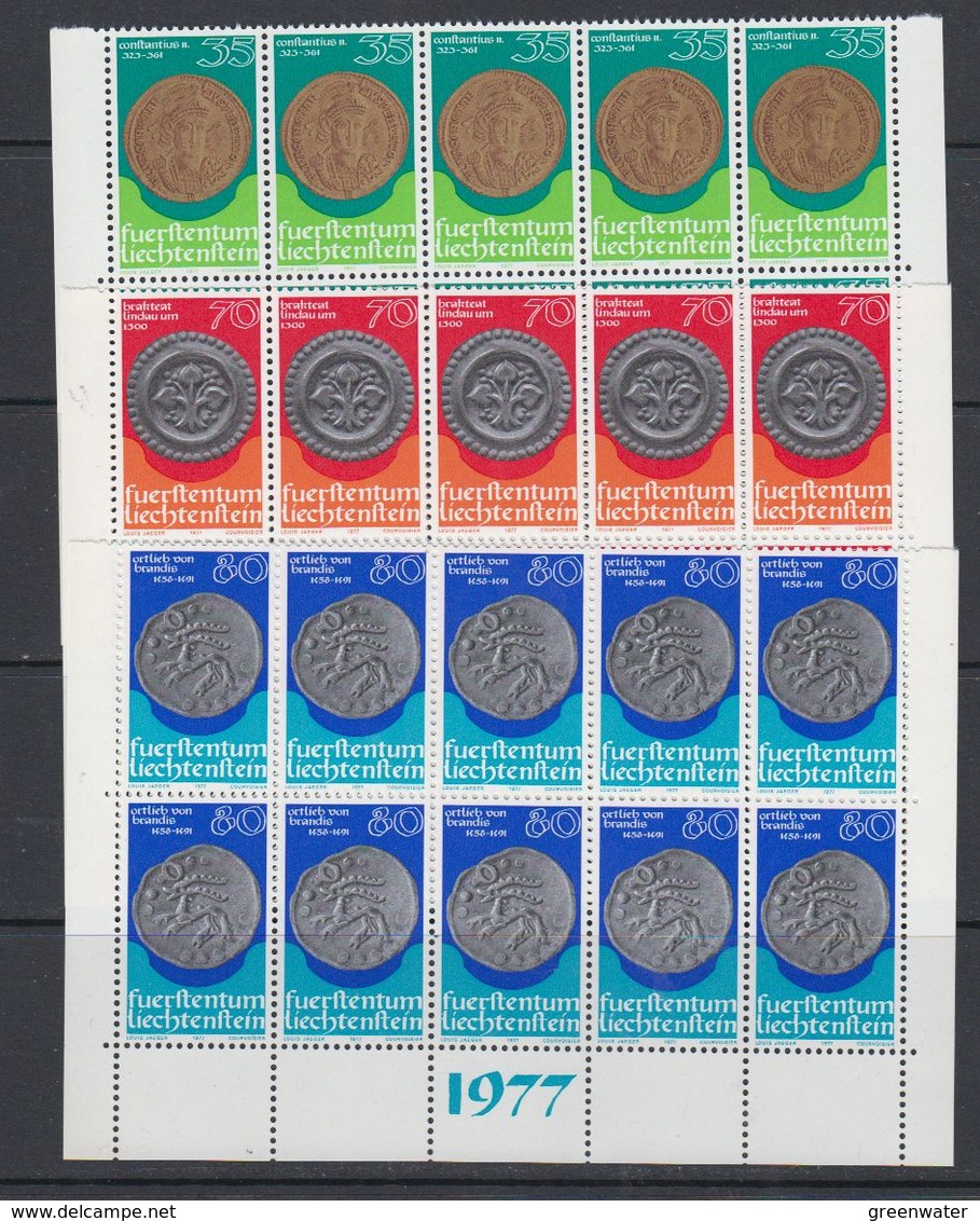 Liechtenstein 1977 Coins 3v  10x ** Mnh (43511F) - Ongebruikt