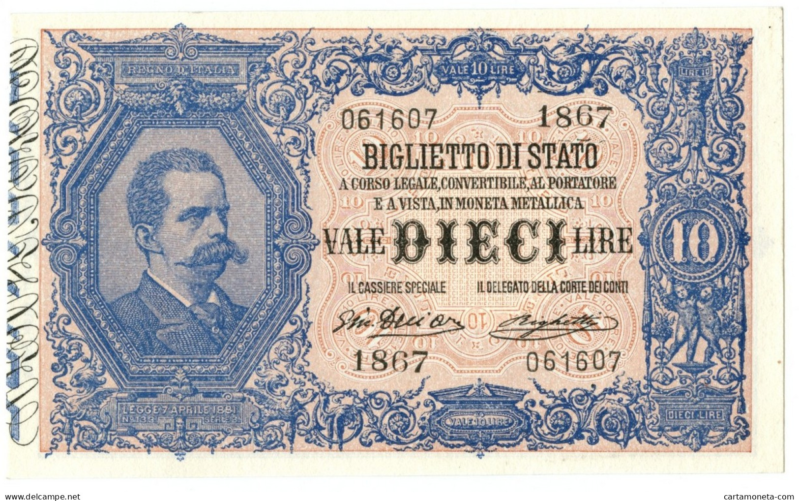 10 LIRE BIGLIETTO DI STATO EFFIGE UMBERTO I 10/04/1915 SUP+ - Regno D'Italia – Other