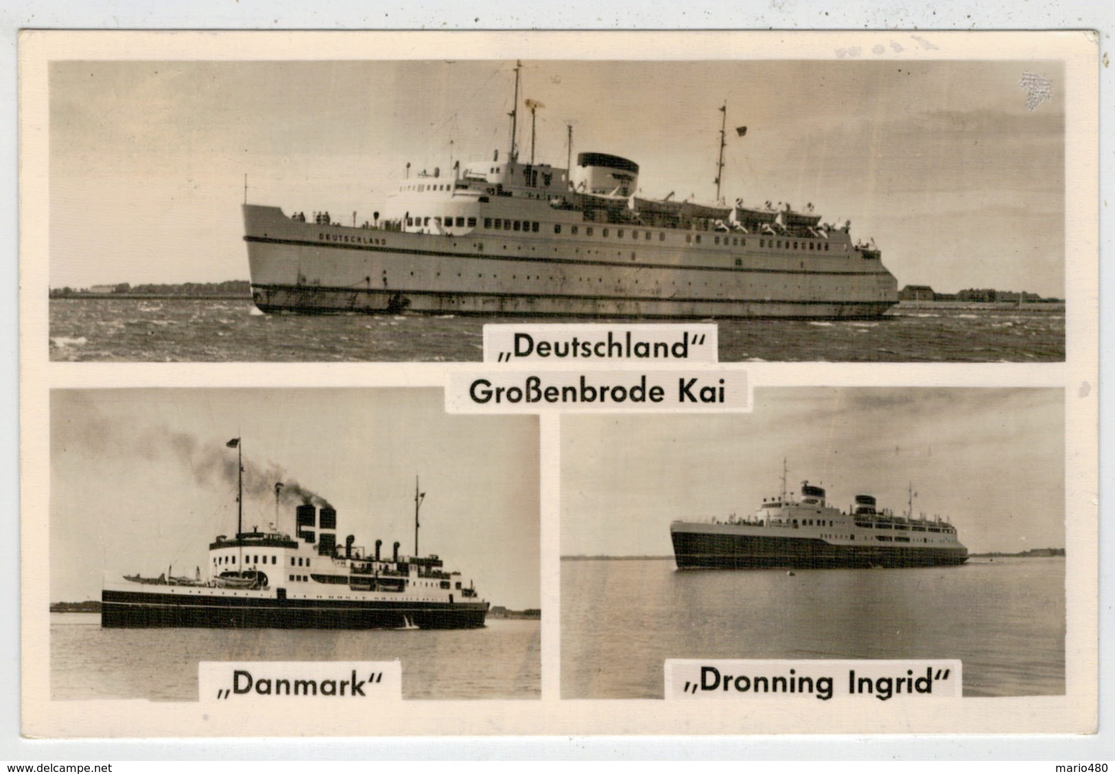 NAVI  PASSEGGIERI    "DEUTSLAND"   "DANMARK"    " DRONNING  INGRID"    (VIAGGIATA) - Altri & Non Classificati