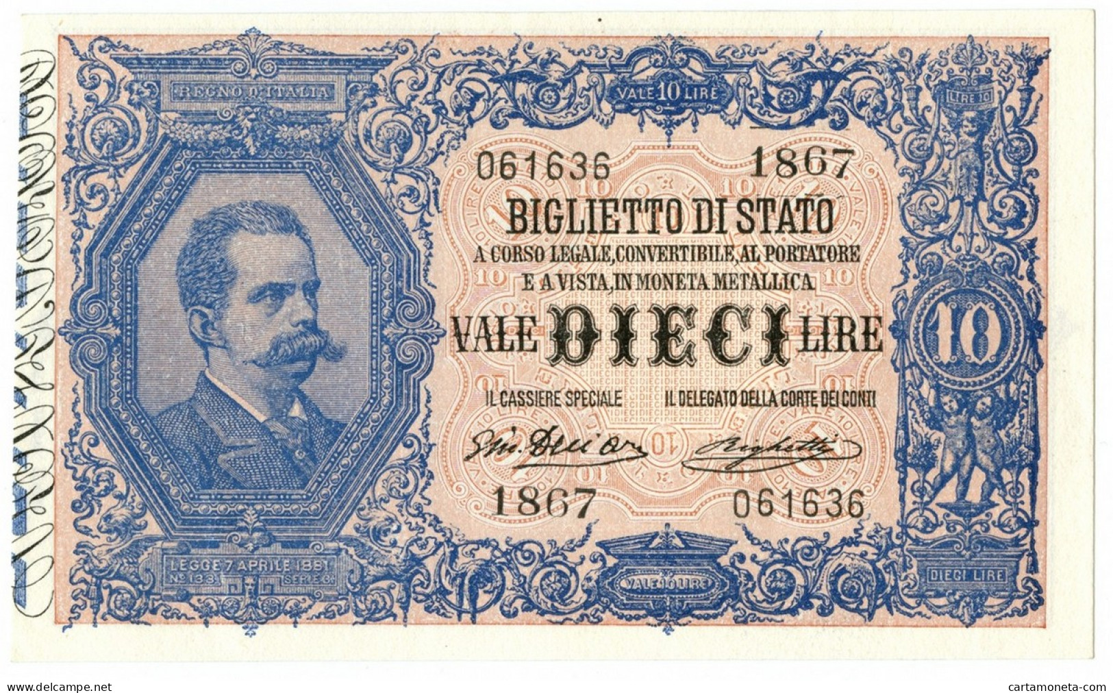 10 LIRE BIGLIETTO DI STATO EFFIGE UMBERTO I 10/04/1915 SUP+ - Regno D'Italia – Autres