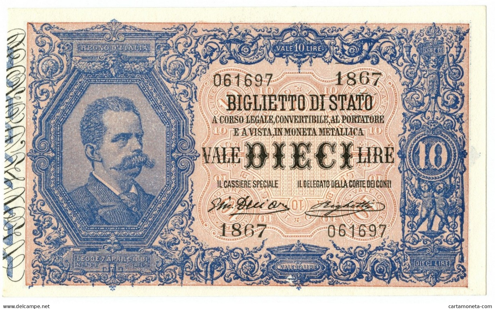 10 LIRE BIGLIETTO DI STATO EFFIGE UMBERTO I 10/04/1915 SUP+ - Regno D'Italia – Autres