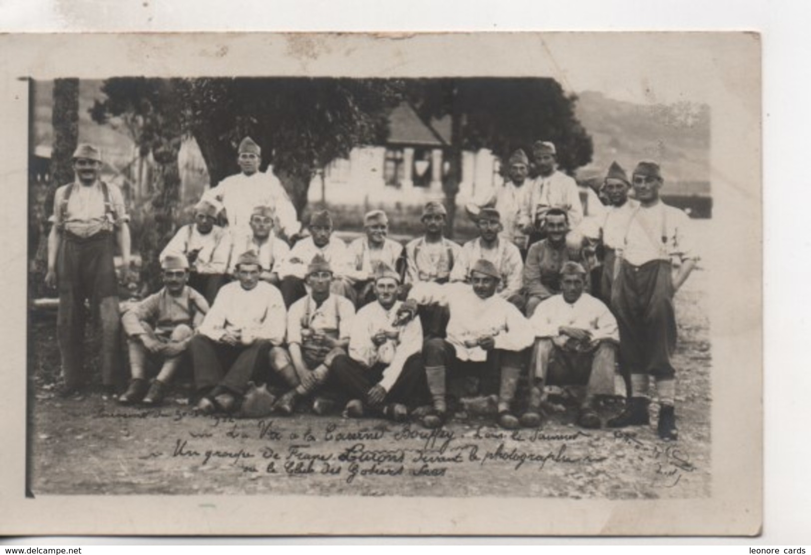 Cpa.Photo.Militaire.groupe.1922.Caserne Bouffaey Lons Le Saunier. - Fotografía