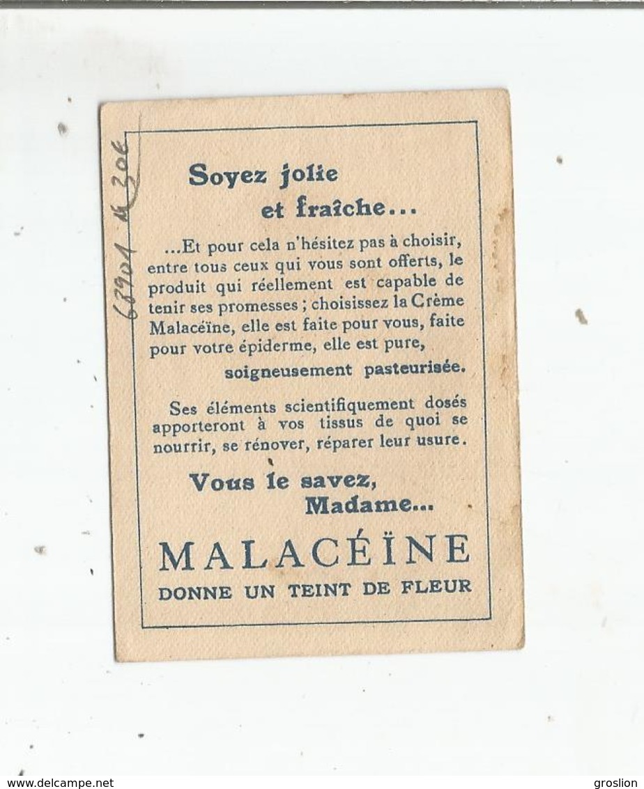 MALACEINE CARTE PARFUMEE ANCIENNE - Anciennes (jusque 1960)