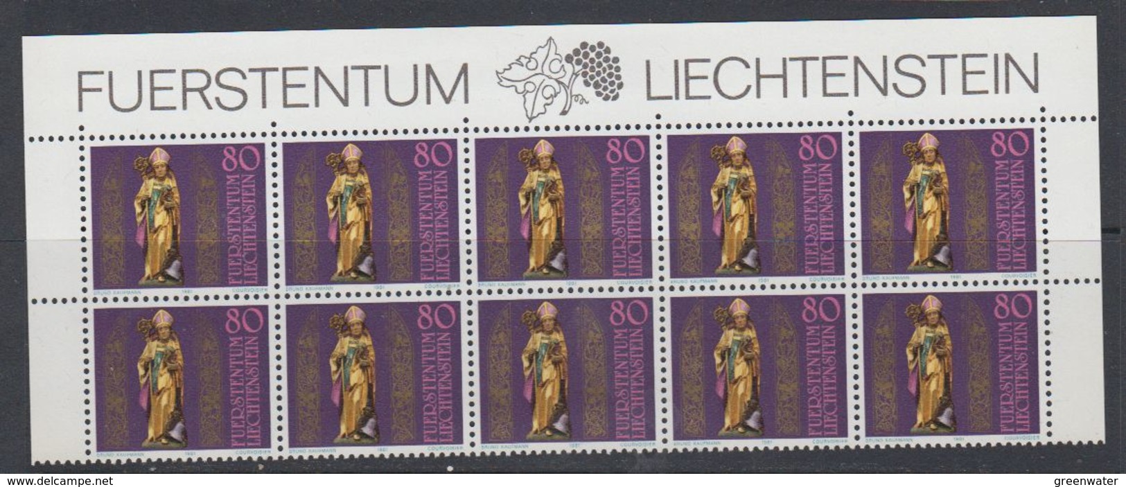 Liechtenstein 1981 1600-Jahrfeier St. Theodul 1v 10x ** Mnh (43513D) - Ongebruikt