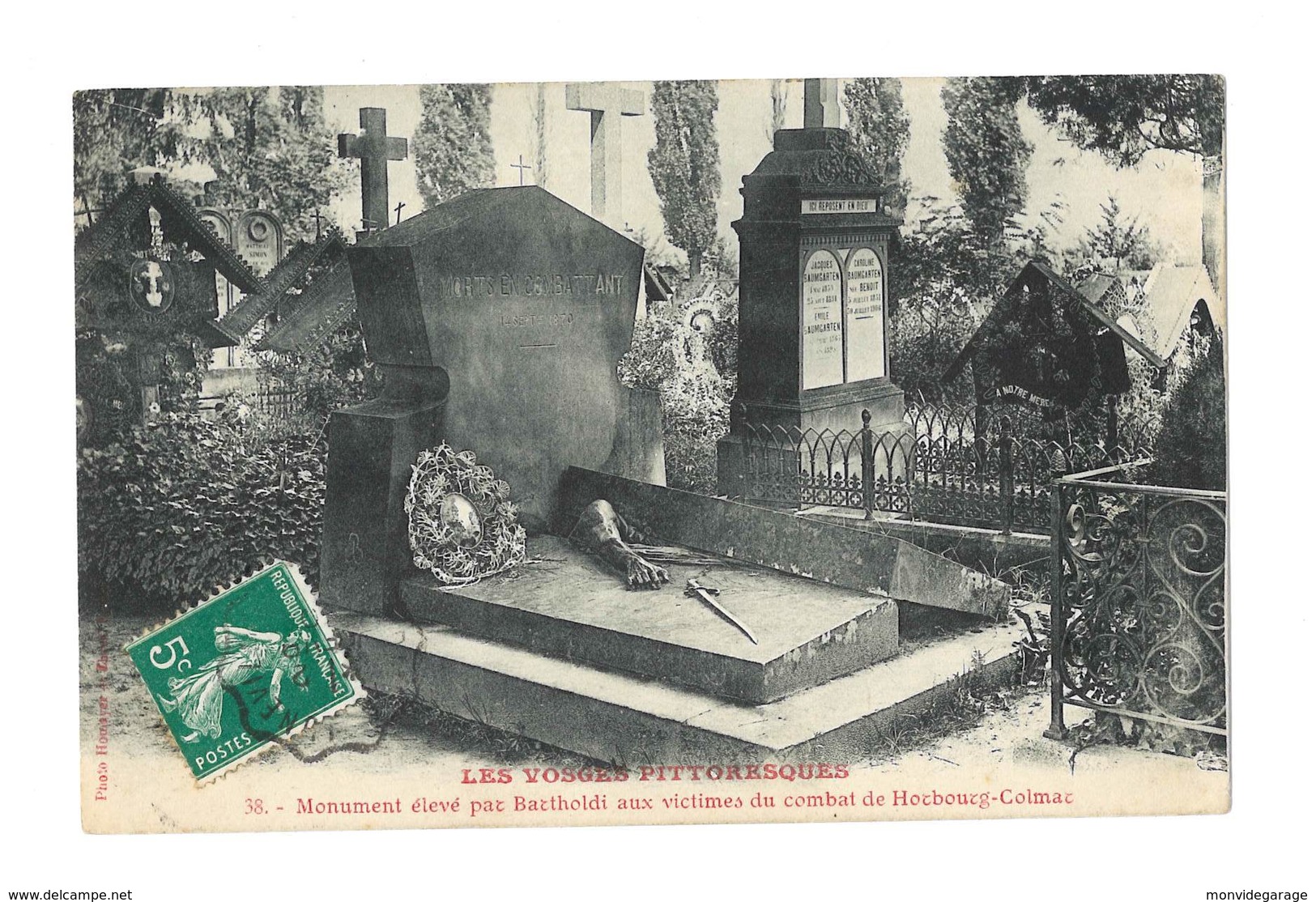 Monument élevé Par Bartholdi Aux Victimes Du Combat De Horbourg Colmar - 160 - Altri & Non Classificati