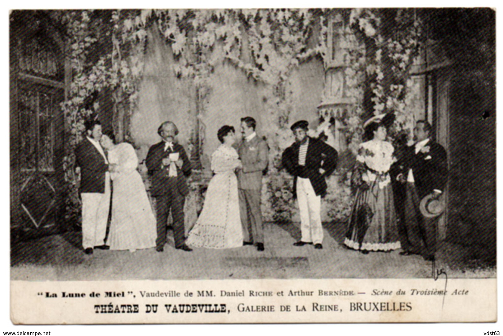 Bruxelles 1904 THEATRE DU VAUDEVILLE Pièce LA LUNE DE MIEL De Daniel Riche Et Arthur Bernède - Galerie De La Reine - Feesten En Evenementen