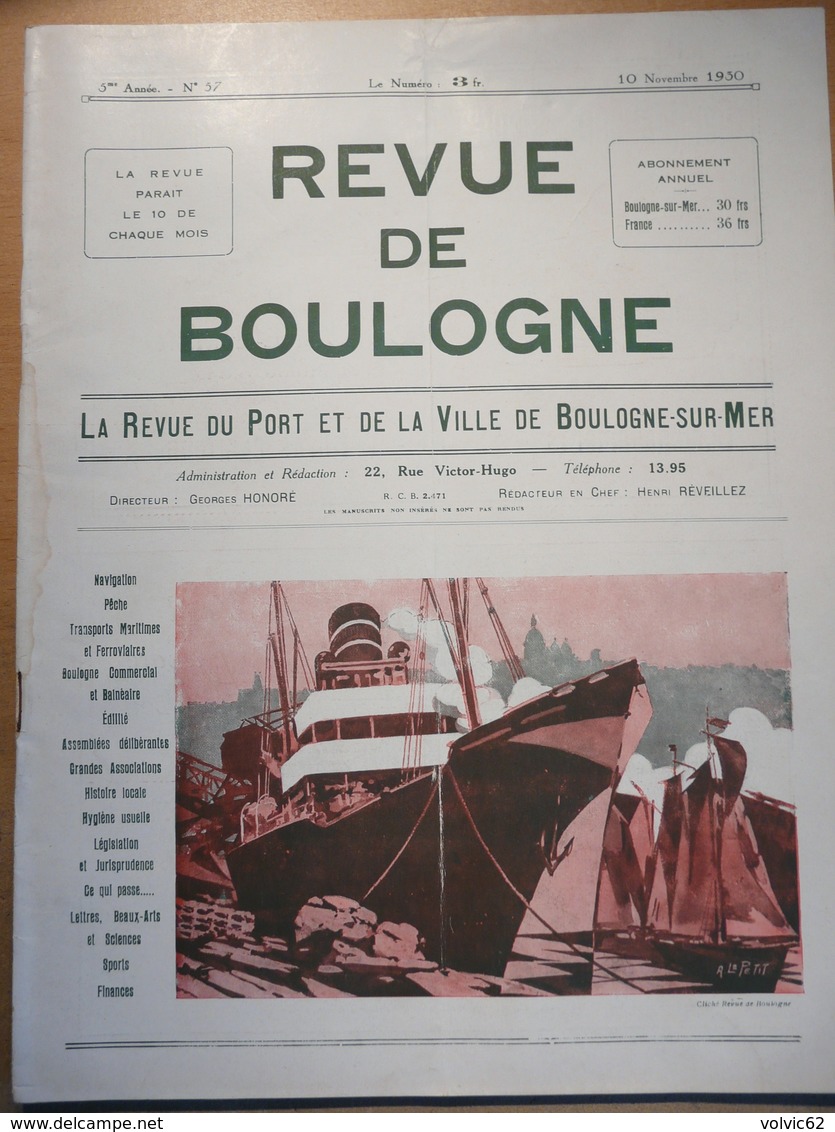 Revue De Boulogne Sur Mer 57 1930 Port Ville Pêche Jacques François Henry Bréquerecque Capécure Casanova Scoutisme R-101 - 1900 - 1949