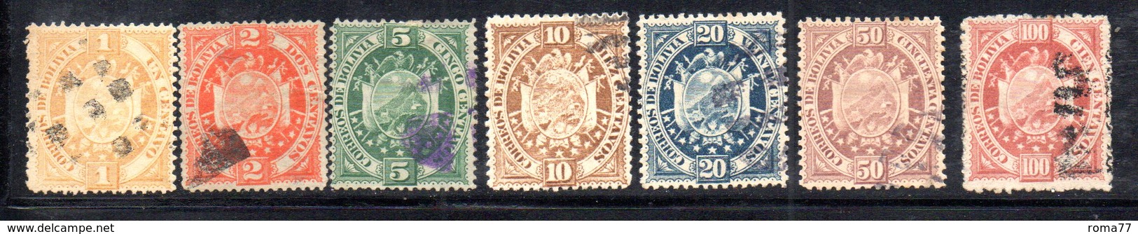 APR1814 - BOLIVIA 1894 , Serie Yvert N. 39/45 Usata - Bolivia