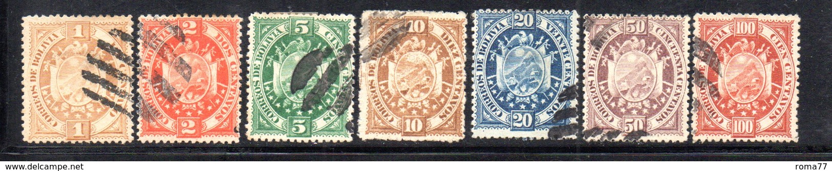 APR1815 - BOLIVIA 1894 , Serie Yvert N. 39/45 Usata - Bolivië