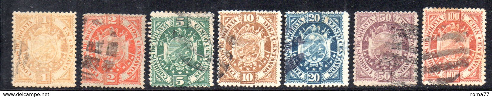 APR1816 - BOLIVIA 1894 , Serie Yvert N. 39/45 Usata - Bolivia