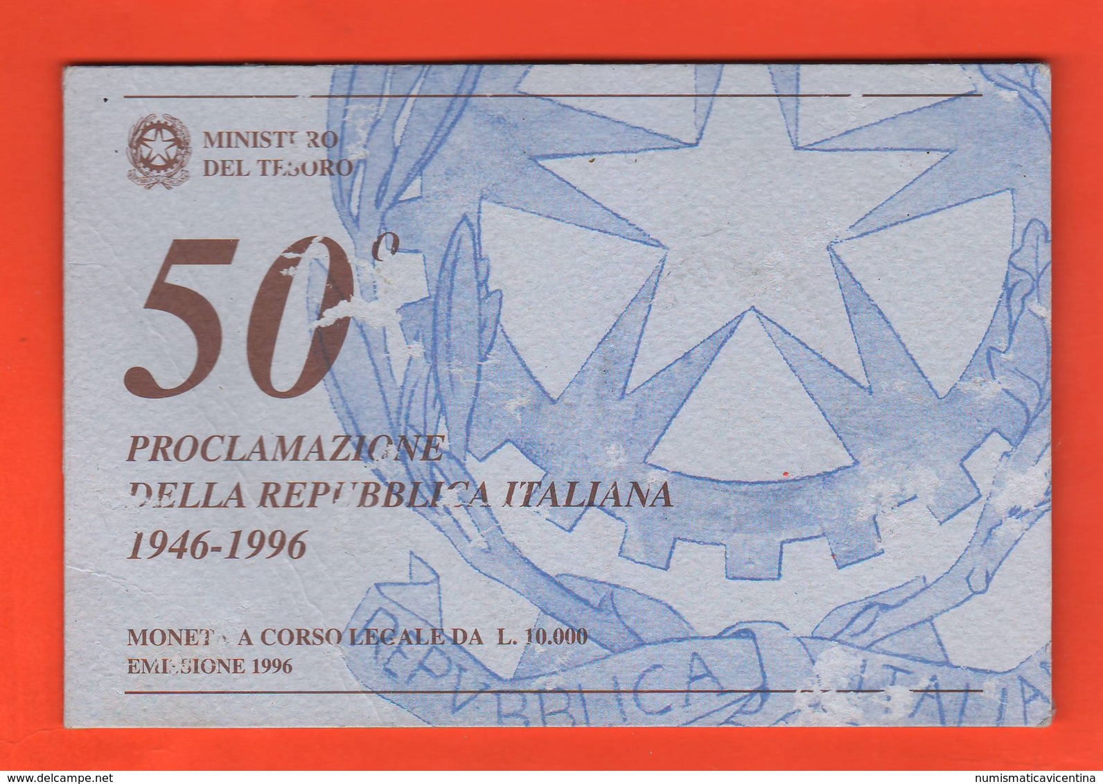 10000 Lire 1996 50° PROCLAMAZIONE Repubblica Italiana Anniversario - 10 000 Lire