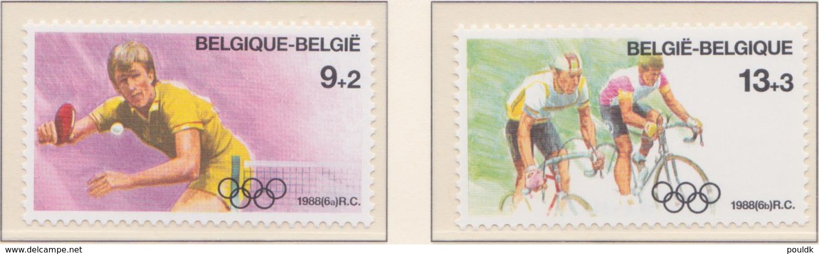 Belgium 1988 Olympic Games Seoul 2 Stamps  MNH/** (H56) - Ete 1988: Séoul