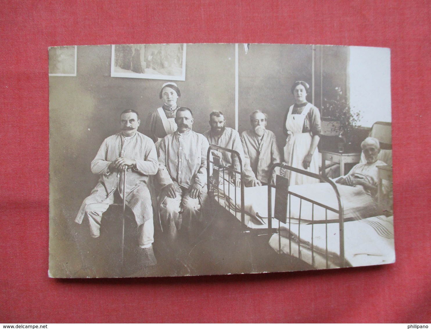 Rppc Men In Hospital With Nurses       Stamp   & Cancel  Ref  3483 - To Identify