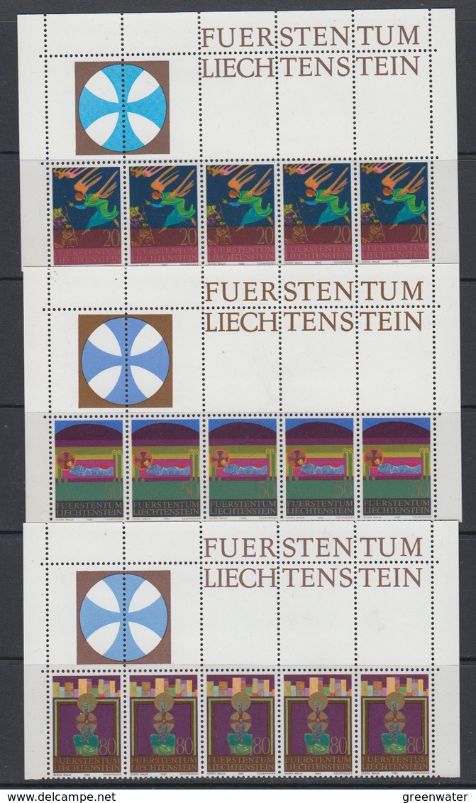 Liechtenstein 1980 Christmas / Weihnachten 3v Strip Of 5  ** Mnh (43516) - Ongebruikt