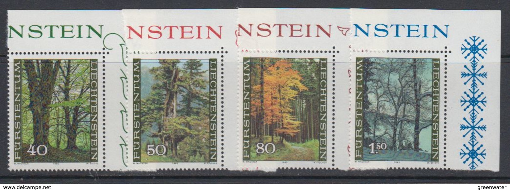 Liechtenstein 1980 Der Wald In Den Jahreszeiten 4v (corners) ** Mnh (43516) - Ongebruikt