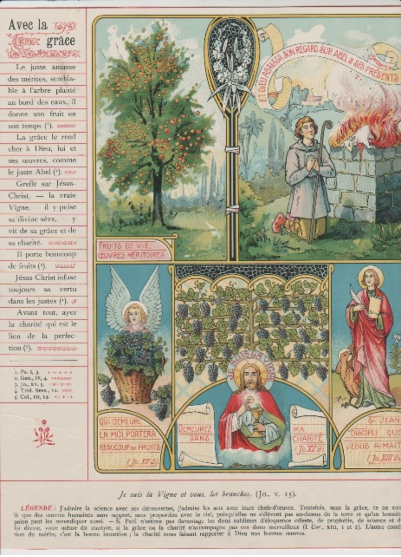 Image - Religieuse - 1912 -  290X225 - LA GRÂCE - Avec La Grâce. - Santini