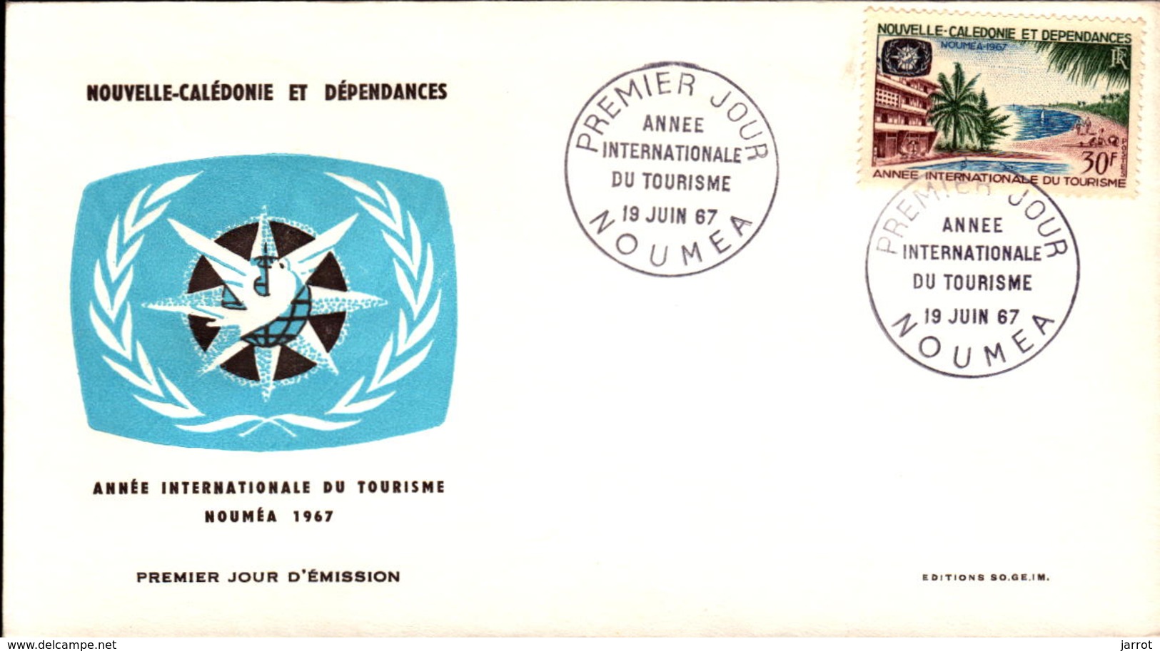 Nouvelle Calédonie FDC N° 339 19 Juin 1967 - FDC