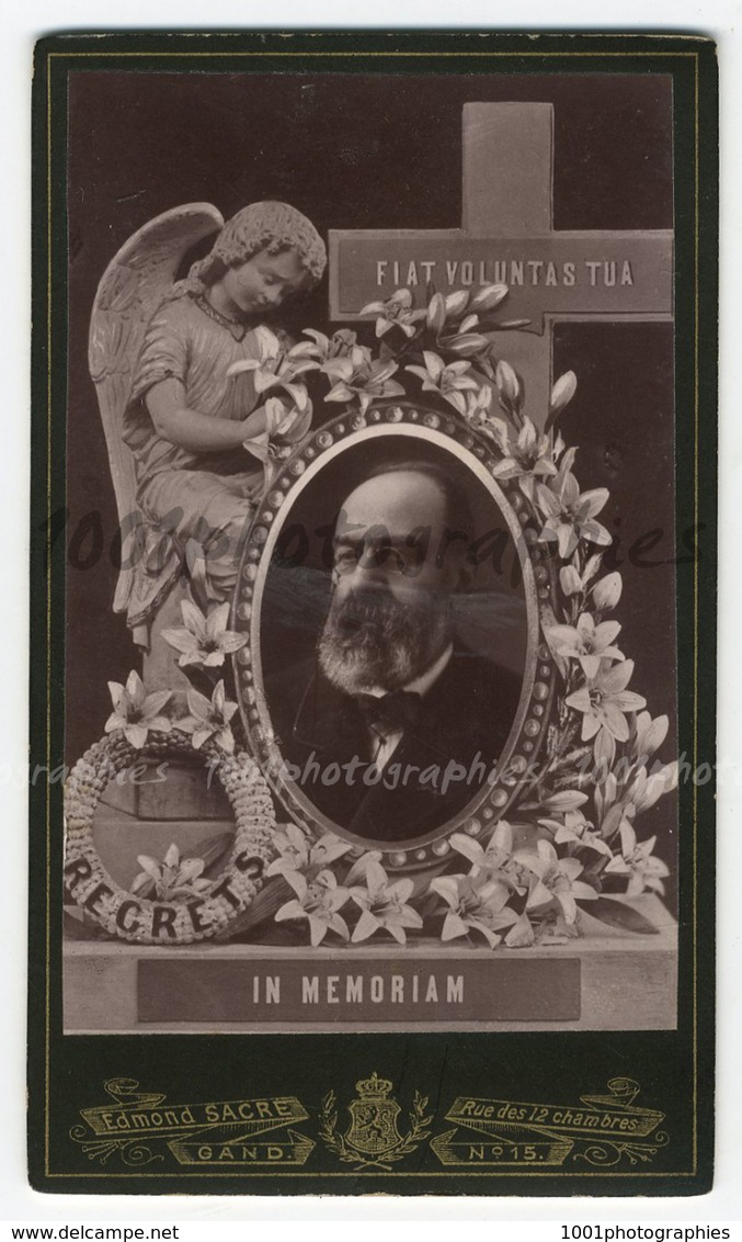 CDV Annonce Mortuaire De Monsieur Benjamin Constant Ingels M&eacute;decin. CDV Edmond Sacr&eacute; Photographie, Gand. - Autres & Non Classés