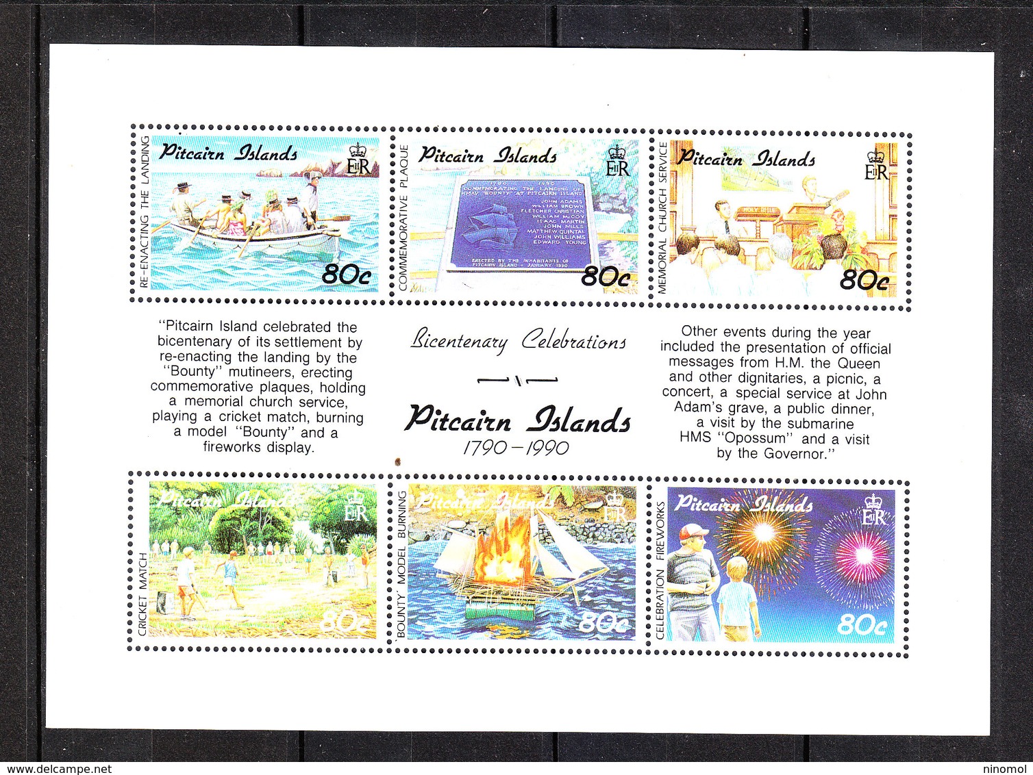 Pitcairn  -  1991. Celebrazioni. Uomini In Barca. Cricket. Messa. Men In The Boat, Christian Mass. MNH RARE - Cricket