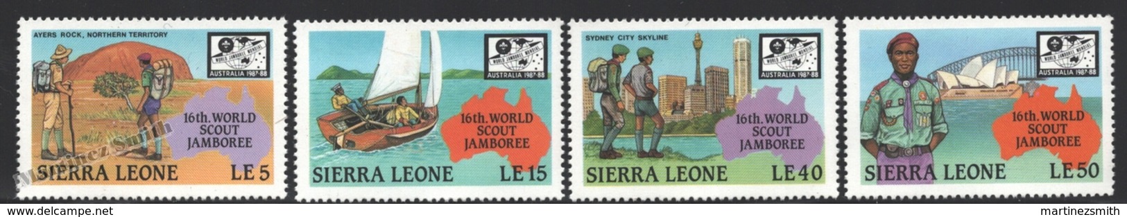 Sierra Leone - Leona 1987 Yvert 851-54, 16th World Jamboree, Australia - Boy Scouts - MNH - Sierra Leone (1961-...)