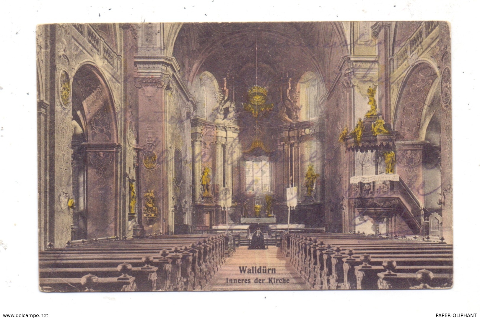 6968 WALLDÜRN, Inneres Der Kirche, 1925, Handcoloriert - Mosbach