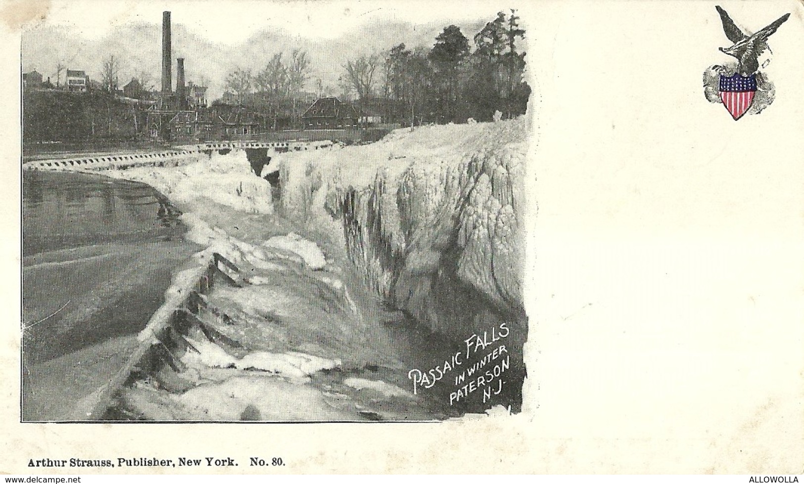 4639 " PASSAIC FALLS IN WINTER-PATERSON-N.J." -CART. ORIG. NON SPED. - Paterson