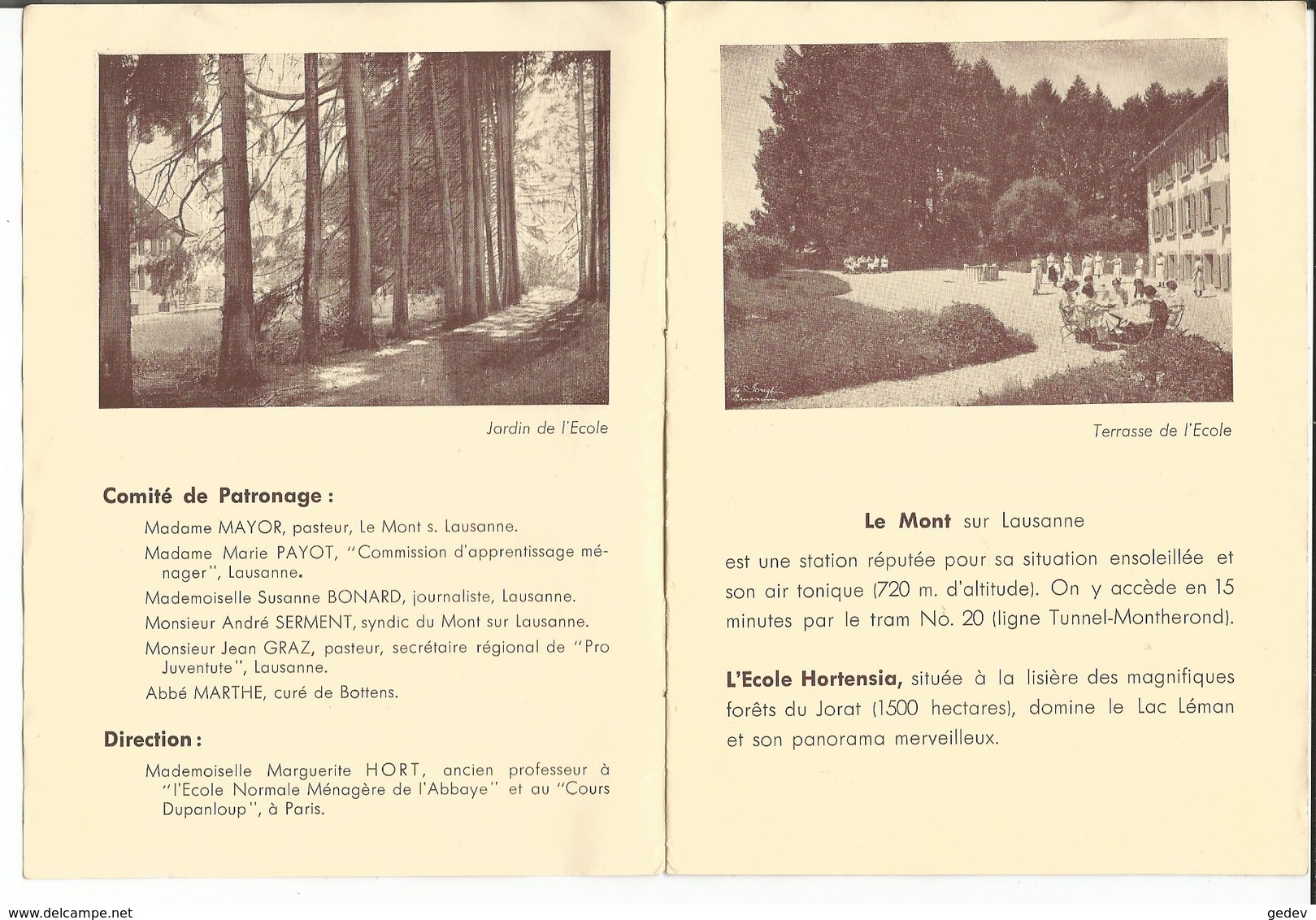 Publicité Ecole Ménagère Hortensia Le Mont Sur Lausanne 12 Pages (format 11.5x15.5) - Publicités