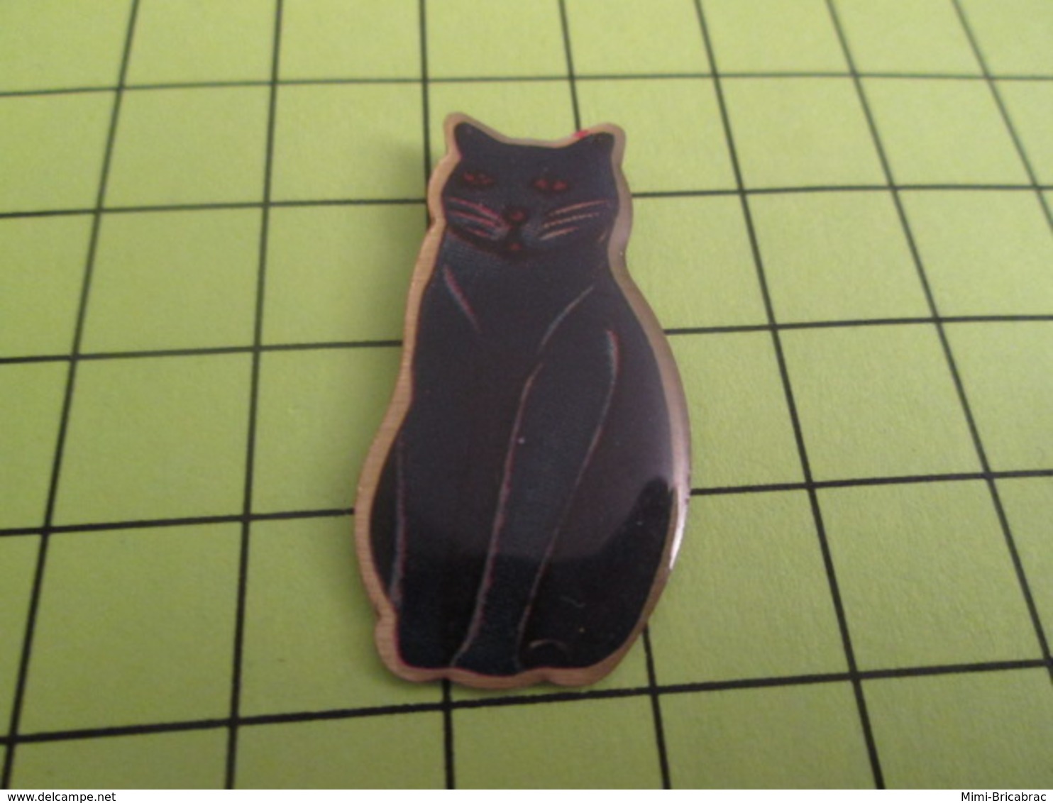 1118b Pin's Pins / Beau Et Rare : THEME : ANIMAUX / GRAND CHAT BLEU NOIR - Animals