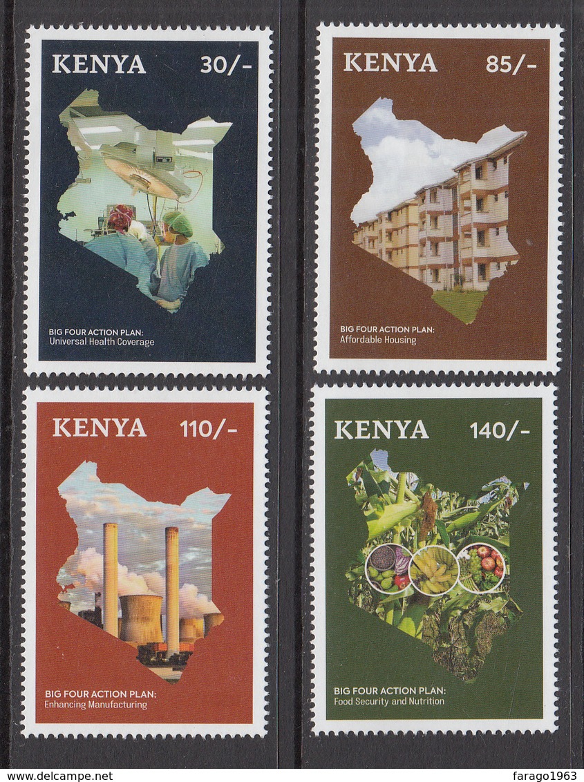 2019 Kenya  NEW ISSUE Action Plan Health Housing Nutrition Manufacturing  Complete Set Of 4 MNH - Kenia (1963-...)