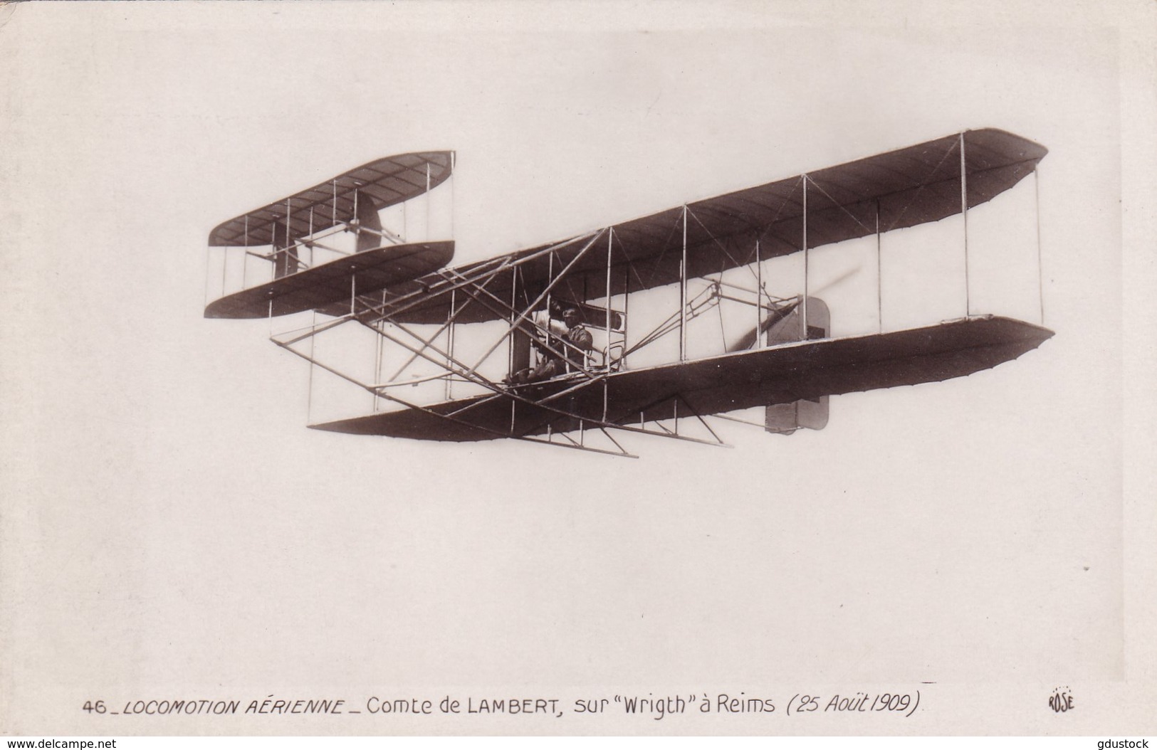 Locomotion Aérienne - Comte De Lambert, Sur "Wright" à Reims (25 Août 1909) - Airmen, Fliers